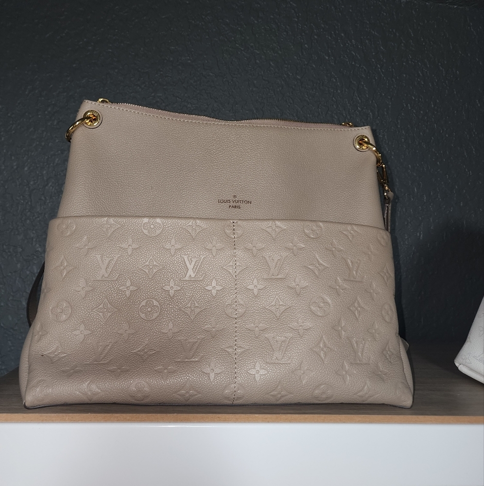 Louis Vuitton Tan Shoulder Bag with Textured Design
